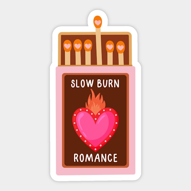Slow burn romance bookish trope - matchbox Sticker by medimidoodles